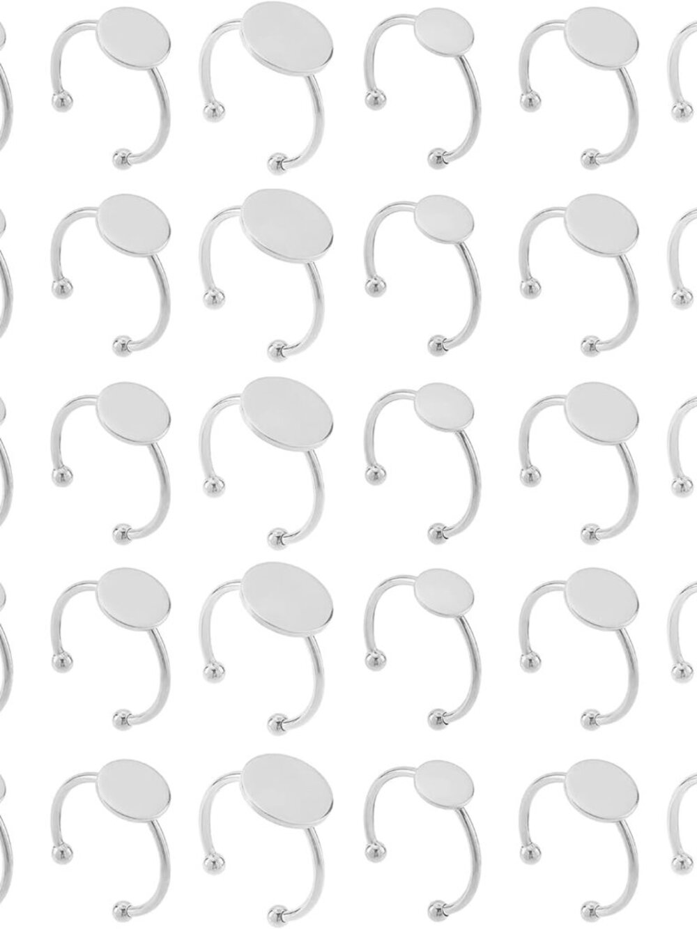 30 Pcs Blank Rings - Stainless Steel Adjustable Pad Ring Base, Flat Blank Ring B - Picture 1 of 6